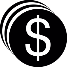 Dollar Coins Stack Contour Svg Vector, Free Vectors File